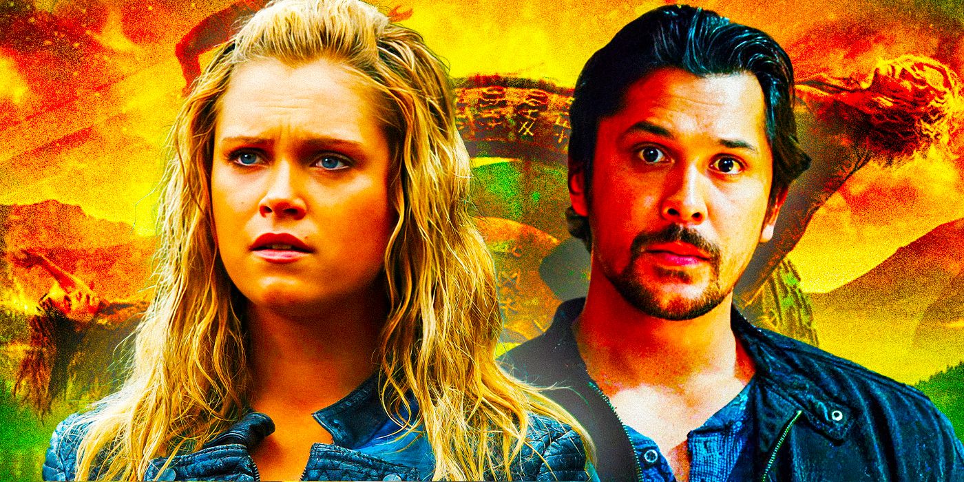This custom image shows Clarke Griffin and Bellamy Blake from The 100.