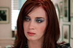 Emily blunt as Emily looking sad in The devil Wears Prada