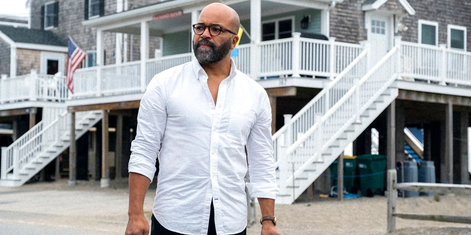 Jeffrey Wright as Thelonious 'Monk' Ellison in American fiction house background mid shot