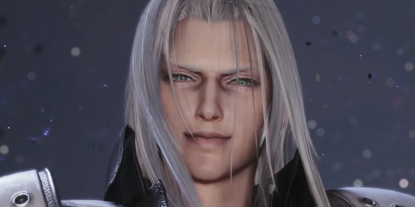 Sephiroth sorri em Final Fantasy 7 Rebirth.