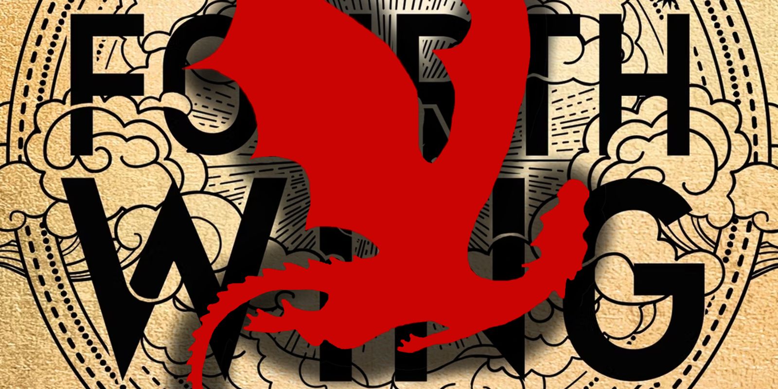 This custom image shows a dragon icon in front of the Fourth Wing book cover