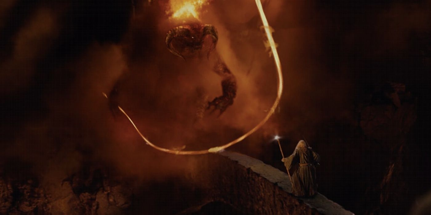 Gandalf fighting the Balrog in The Lord of the Rings