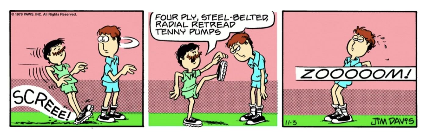 O amigo de Jon de Garfield com um novo par de sapatos.