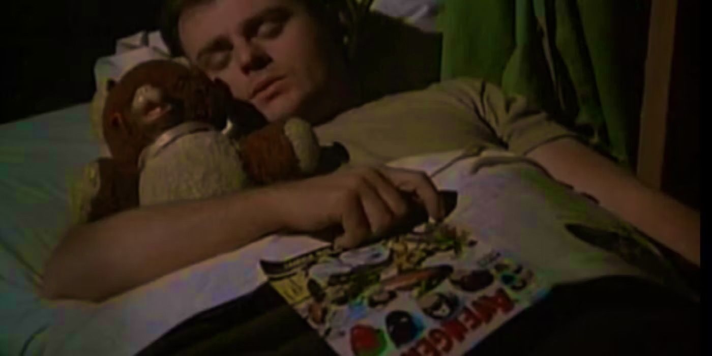 Gary Burghoff’s Radar sleeping with his teddy bear and an Avengers comic
