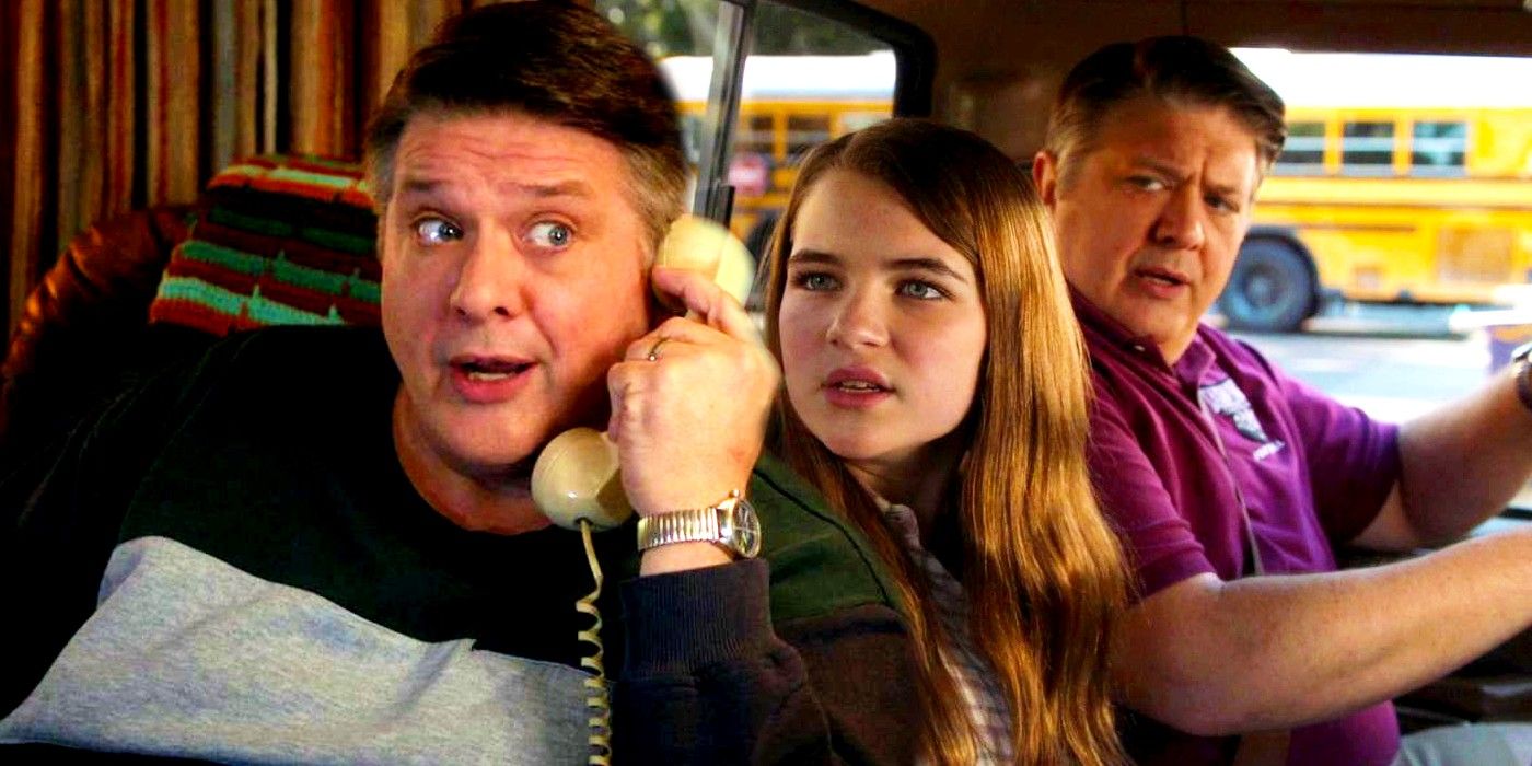 George on the phone while Missy and George are in the car in Young Sheldon season 6