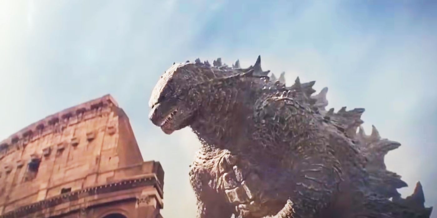 Godzilla standing next to the Colosseum in Godzilla x Kong: The New Empire