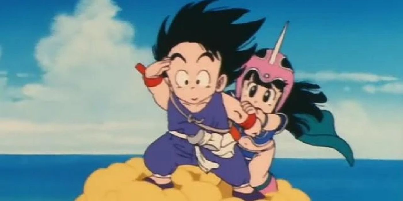 Goku & Chi-Chi on the Flying Nimbus in Dragon Ball