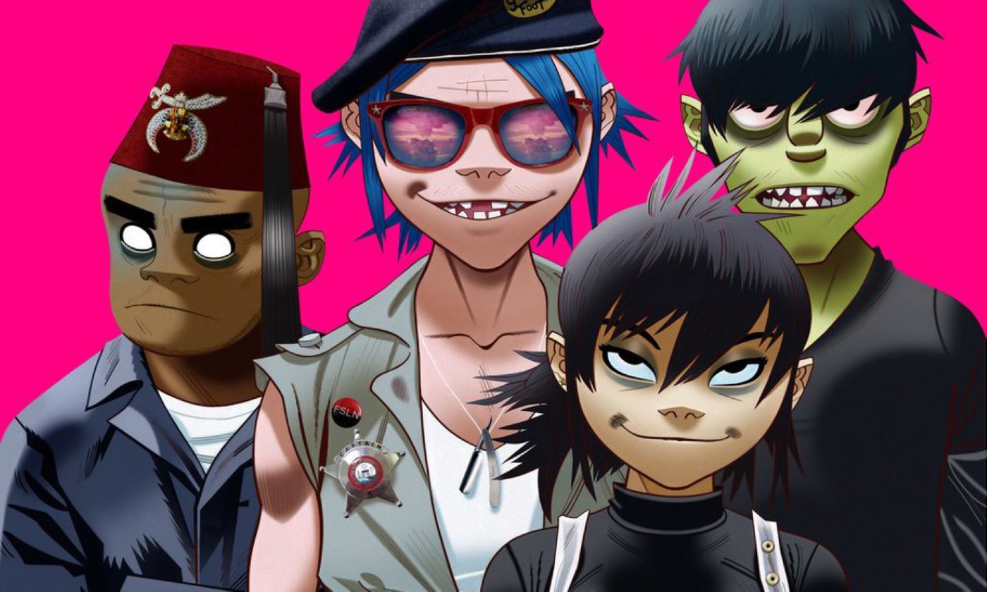 Gorillaz apresentando os membros animados da banda