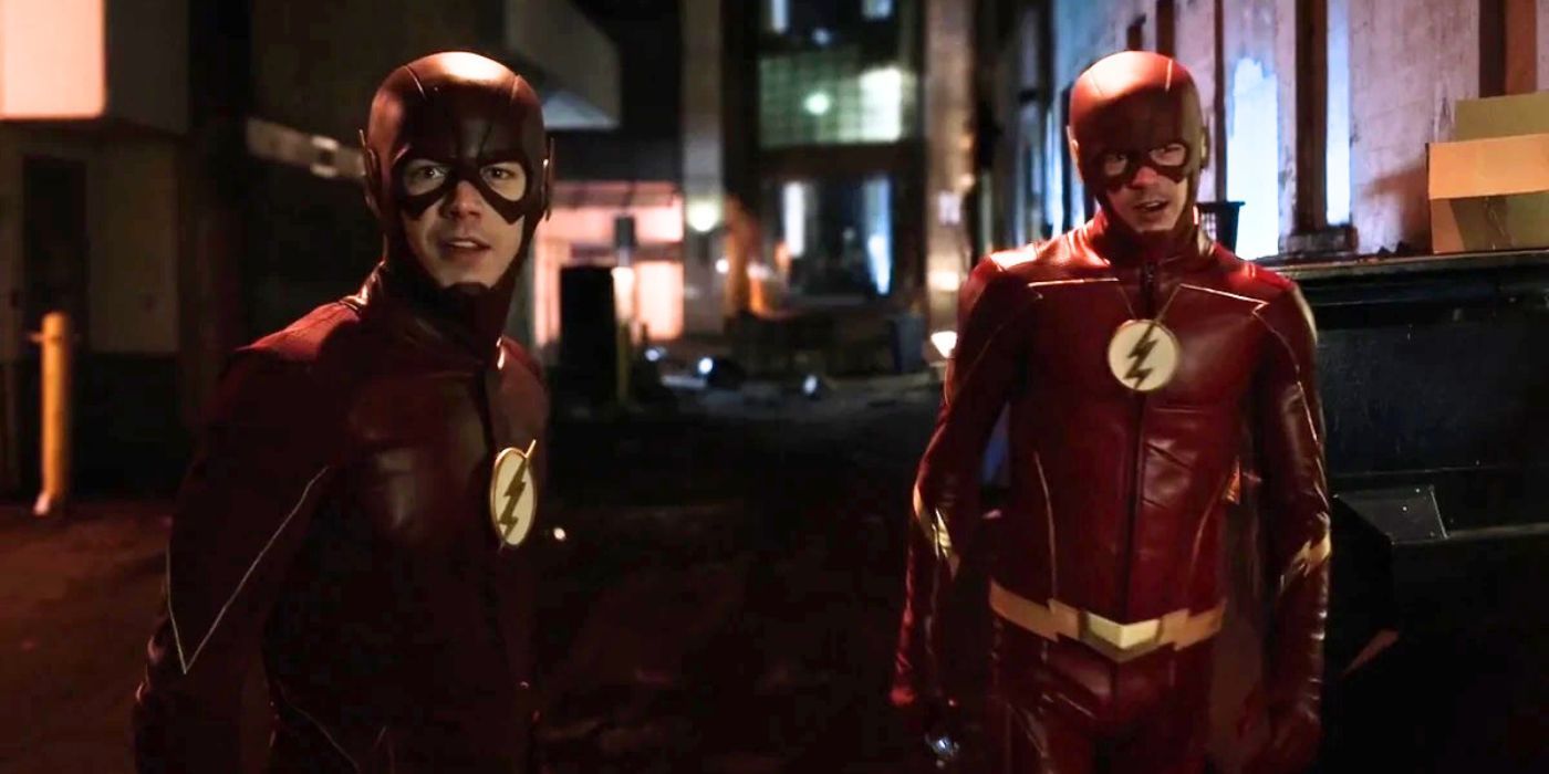 Grant Gustin as Barry Allen from the present and future in The Flash season 3