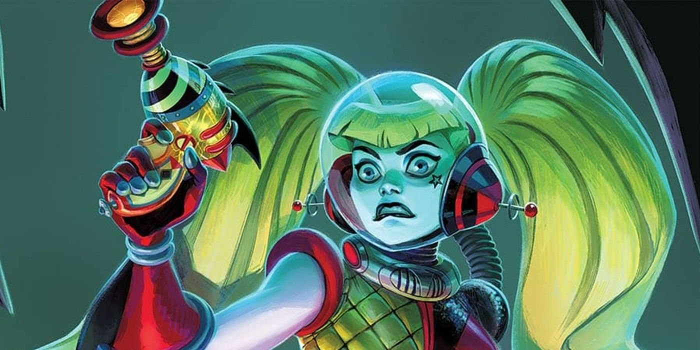 Harley Quinn in space on a variant cover of Harley Quinn #39.