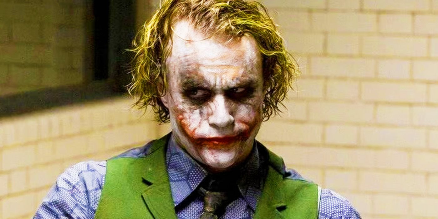 Heath Ledger's Joker in interrogation room in The Dark Knight