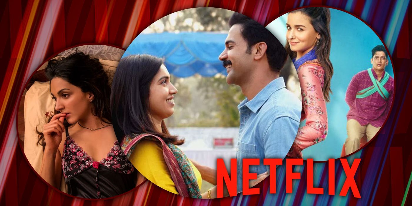 A collage of Hindi-language movies on Netflix