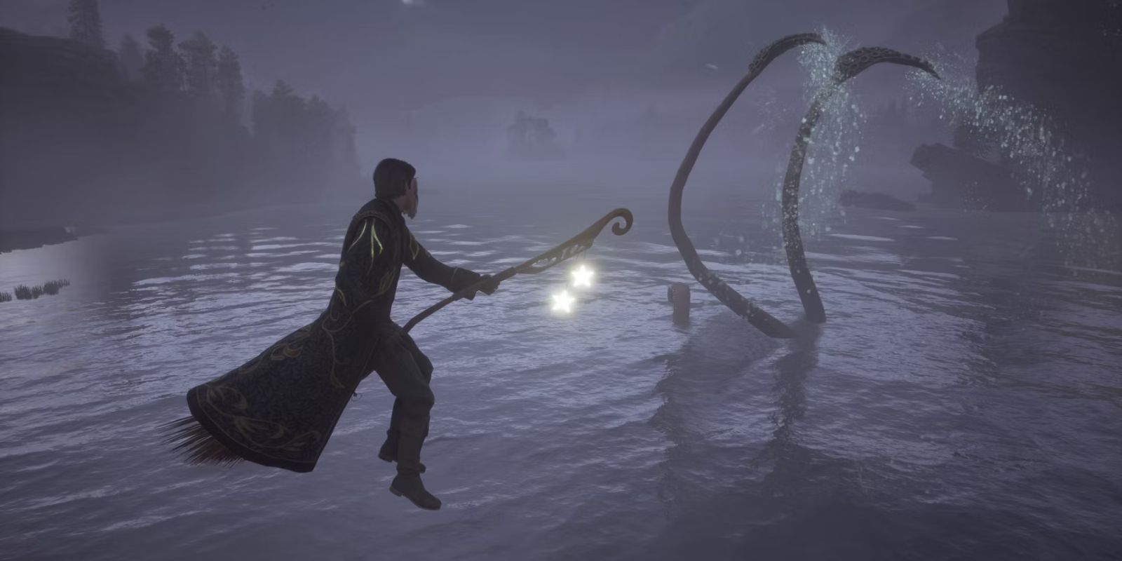 Hogwarts Legacy giant squid in Hogwarts Lake