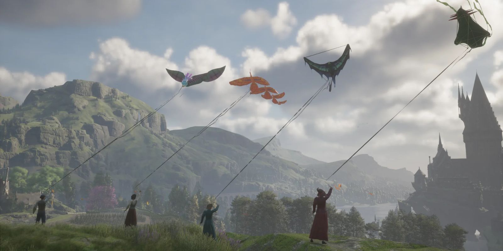 Hogwarts Legacy NPCs flying kites