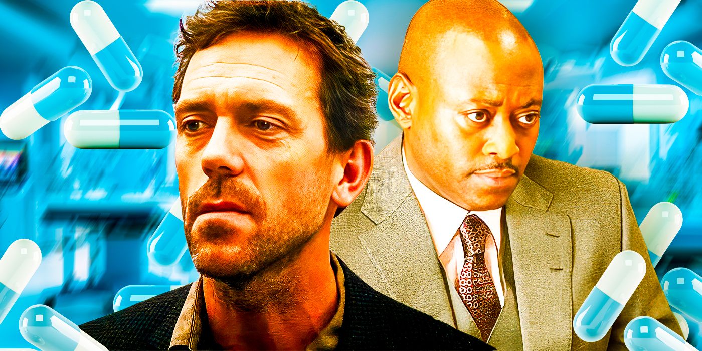 Hugh Laurie as Dr. Gregory House and Omar Epps as Dr Eric Foreman on a custom background