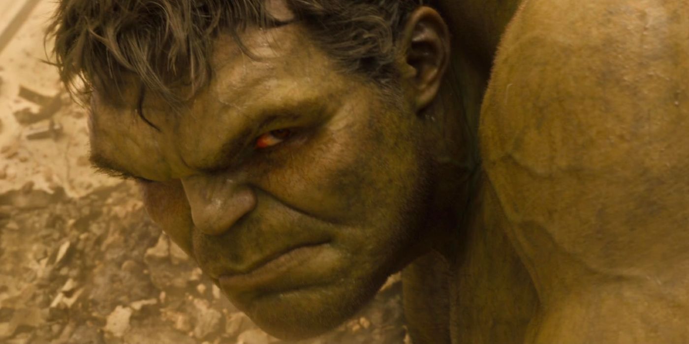 Mark Ruffalo as Hulk looking angry in Avengers: Age of Ultron