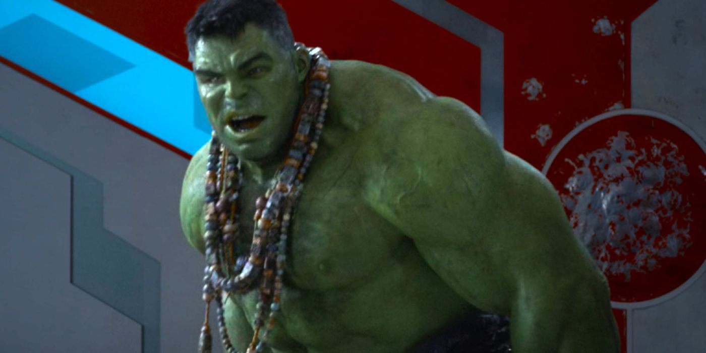 Mark Ruffalo como Hulk parecendo zangado com Sakaar em Thor: Ragnarok