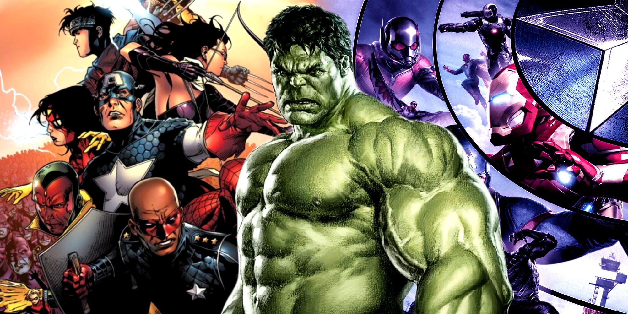 Hulk com os Vingadores MCU e os Jovens Vingadores