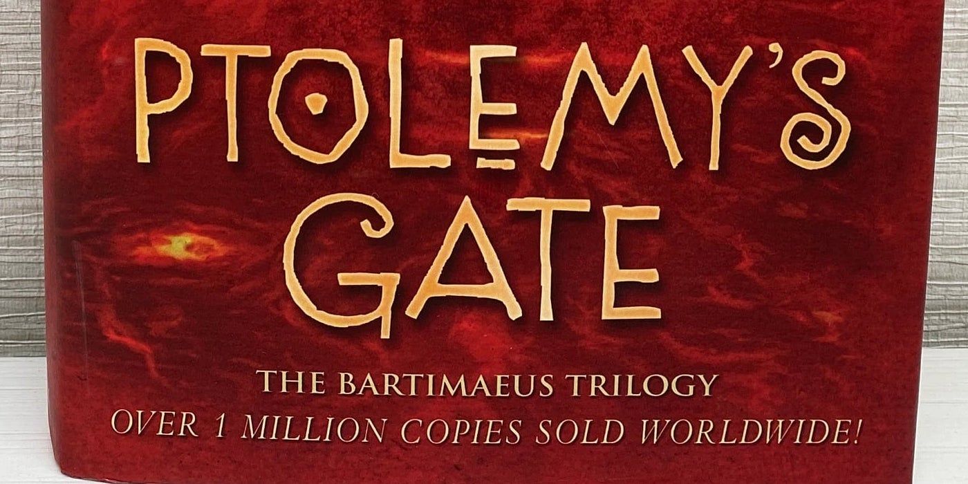 The cover of Ptolemy's Gate from The Bartimaeus Trilogy.