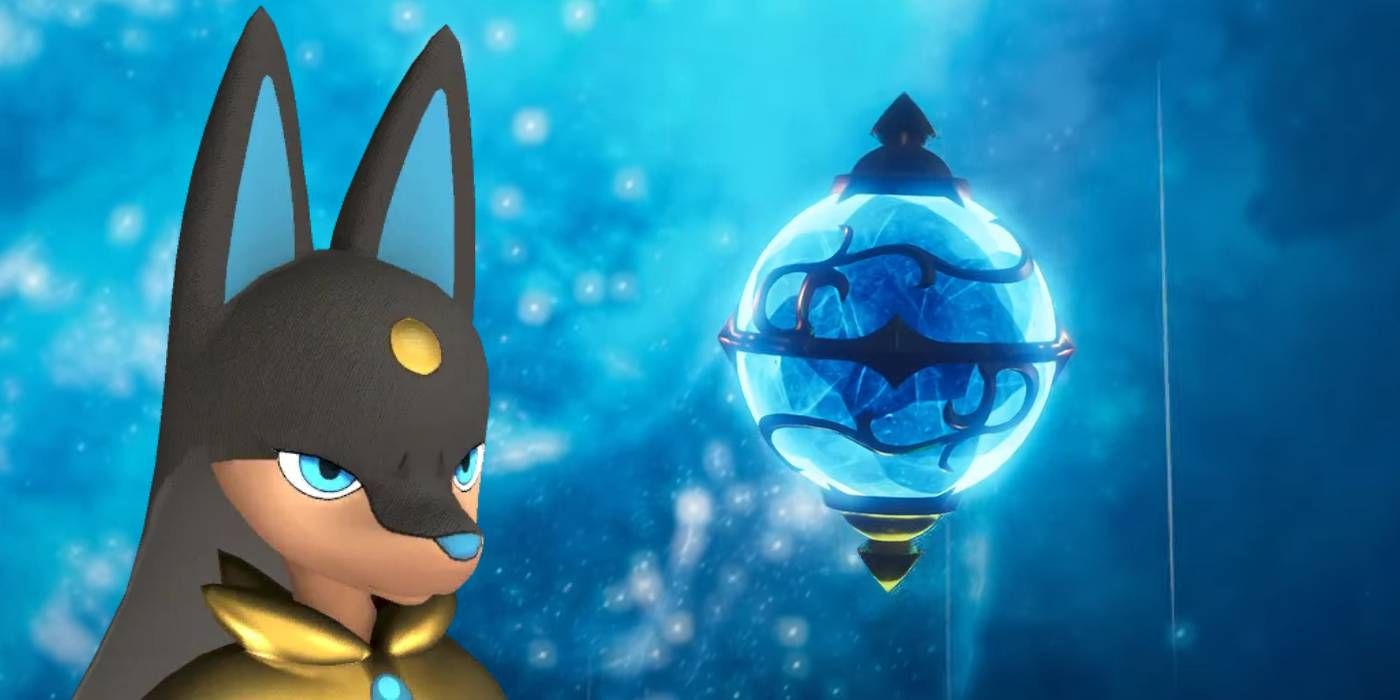 Palworld Pal Sphere with Ground-type Legendary Pal Anubis