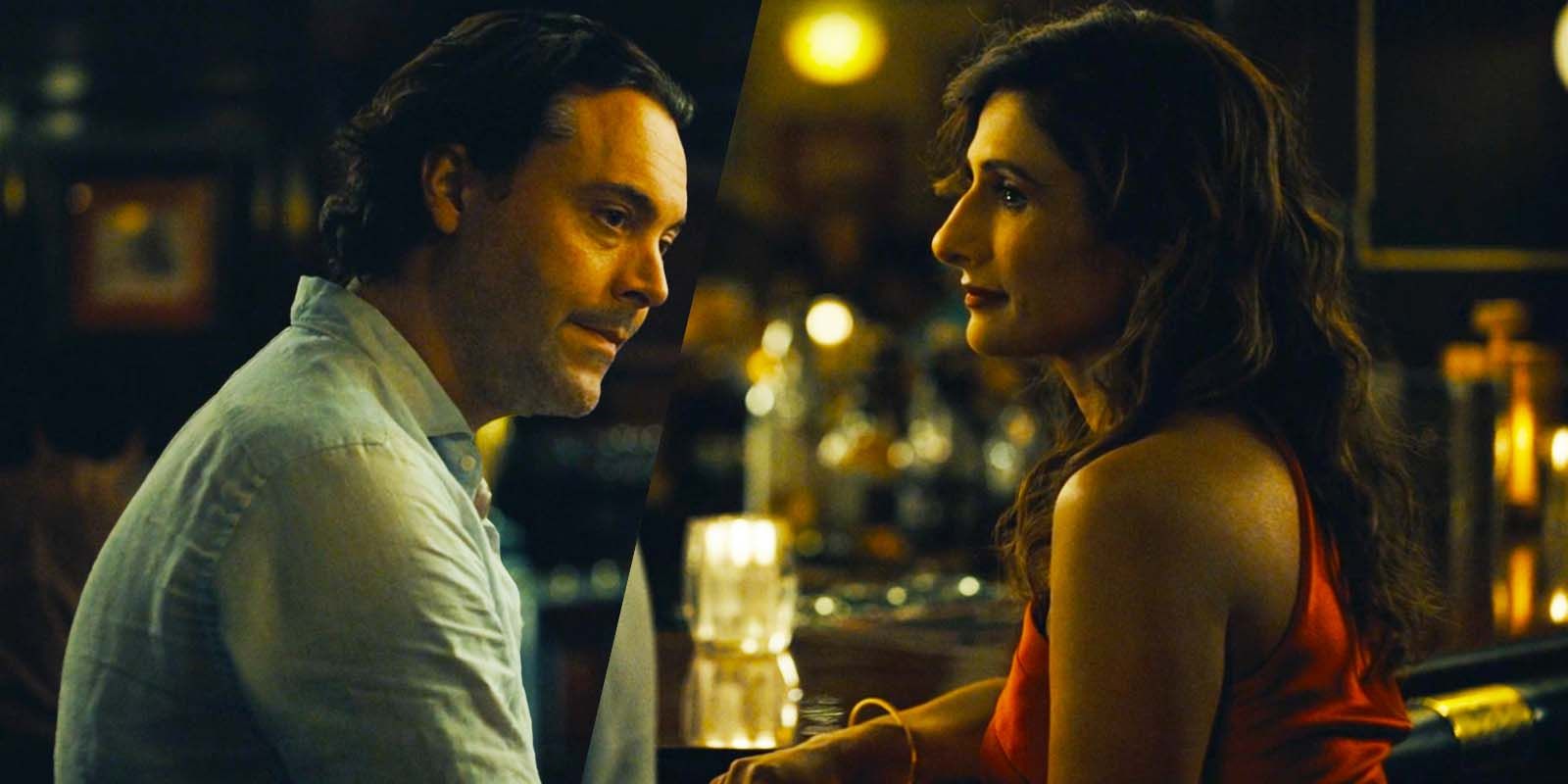 Jack Huston as David Starr and Sarayu Blue as Hilary Starr in Expats episode 3
