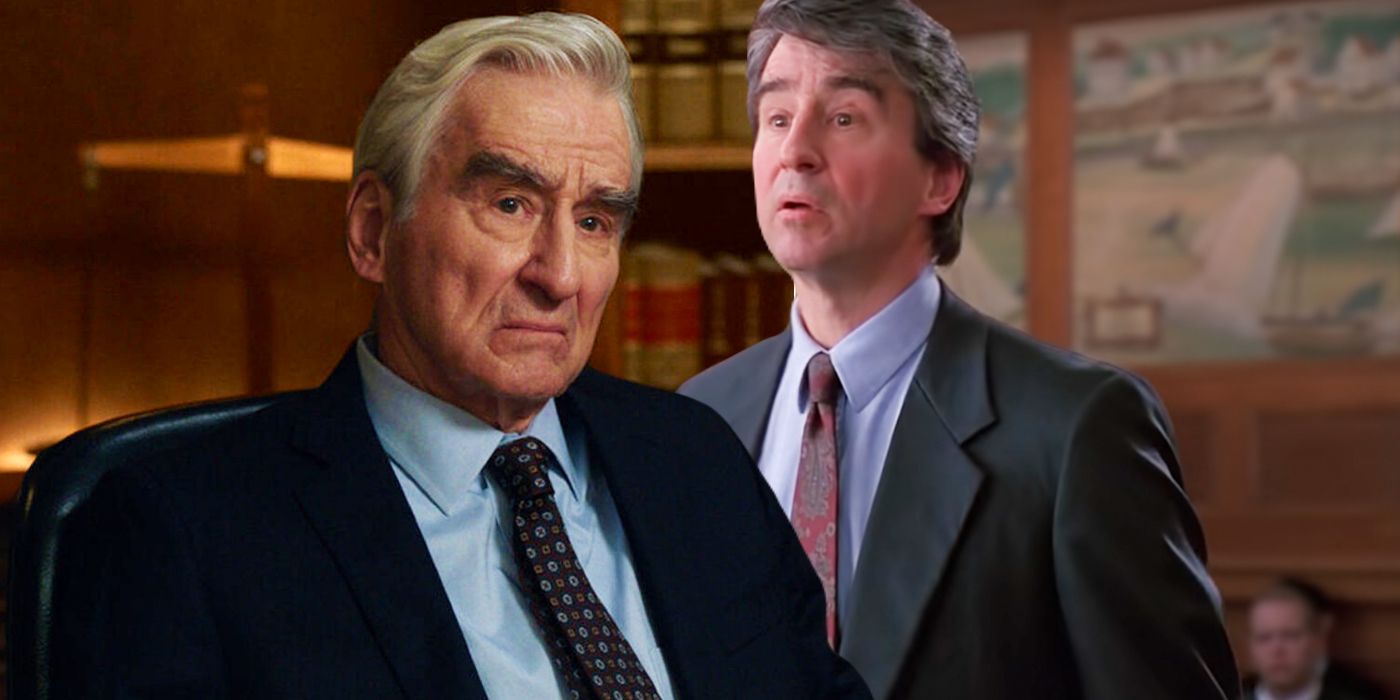 Sam Waterston as both a young and older Jack McCoy in Law & Order