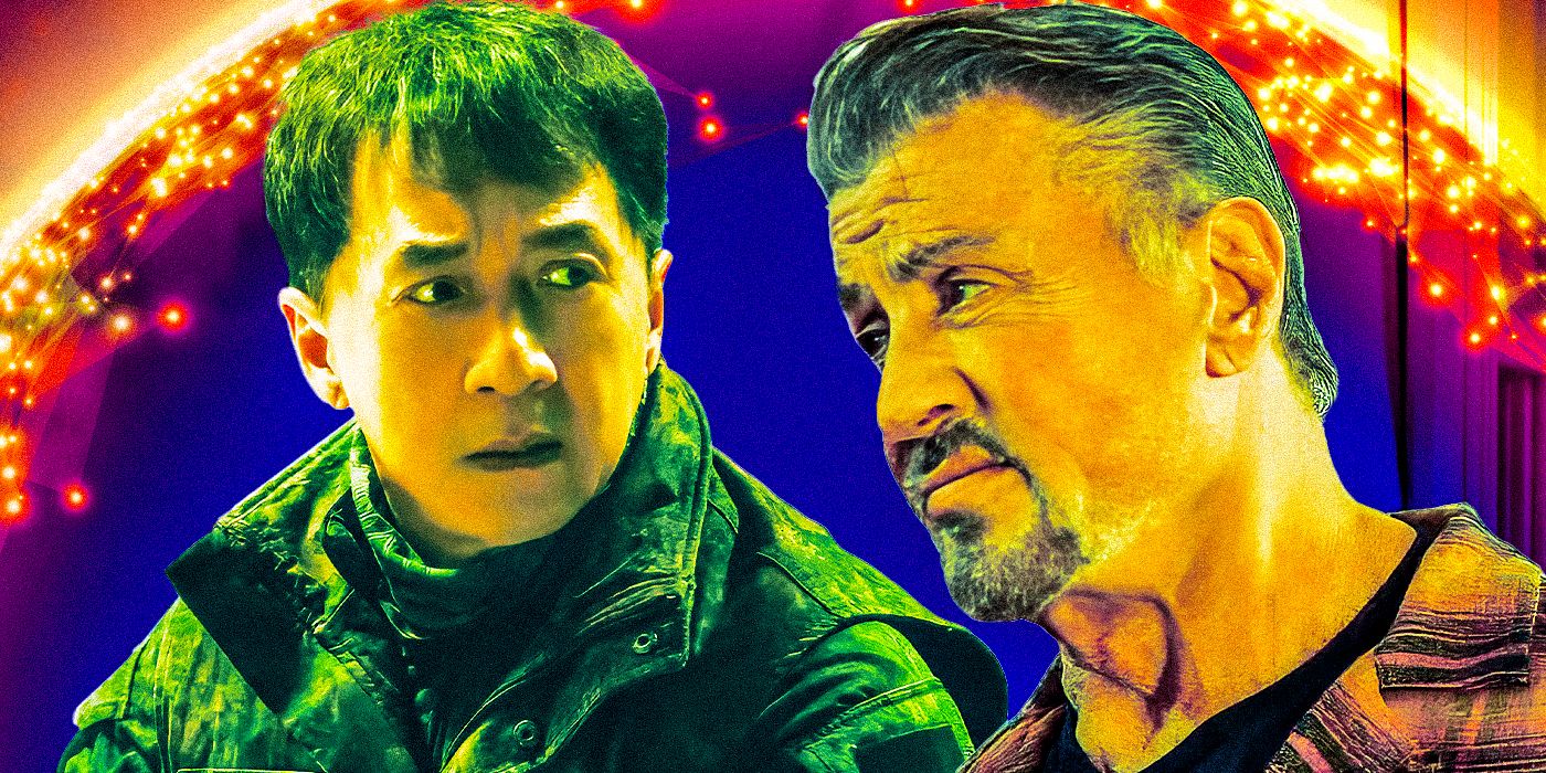 Jackie Chan as Dragon Luo from Hidden Strike (2023) and Sylvester Stallone as Barney from Expendables