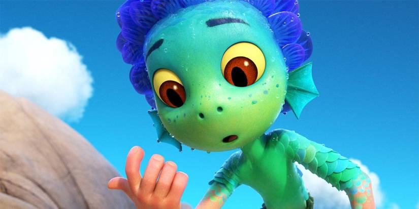 Jacob Tremblay as Luca Paguro transforms into a sea creature in Luca.