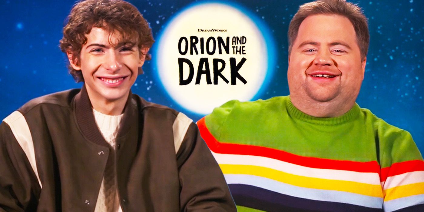 Edited image of Jacob Tremblay & Paul Walter Hauser during Orion and the Dark interview