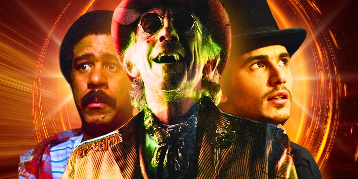 Custom collage featuring: James Franco in Oz the Great and Powerful (2013), Richard Pryor in The Wiz (1978), and Christopher Lloyd in Dorothy and the Witches of Oz (2012).