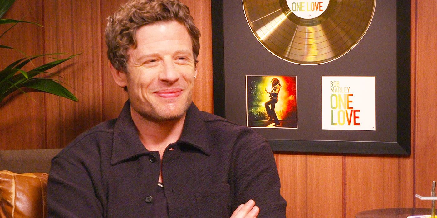 Edited image of James Norton during Bob Marley: One Love interview