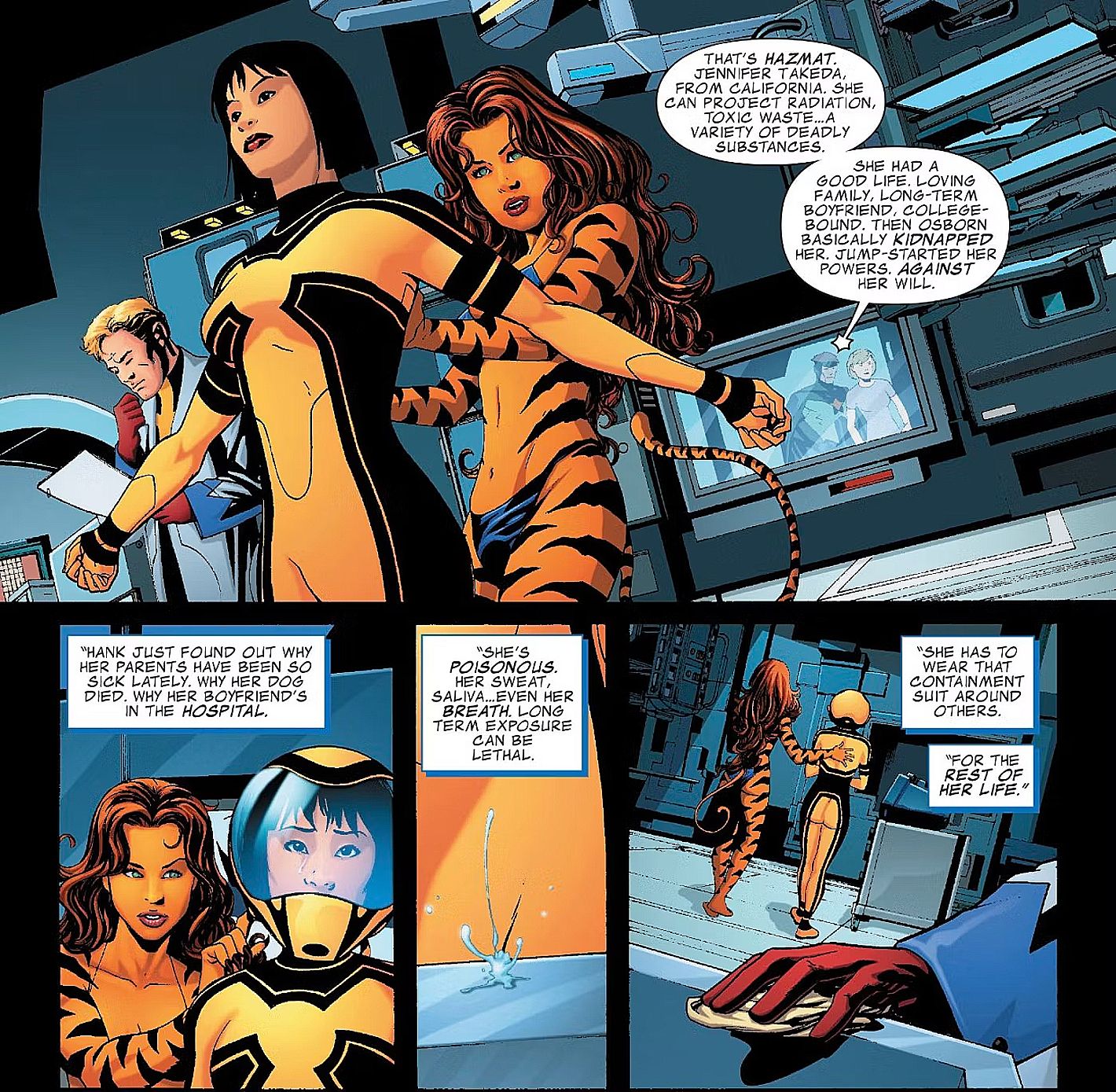 Jennifer Takeda, Avengers Hero known as Hazmat, is introduced in the pages of Avengers Academy