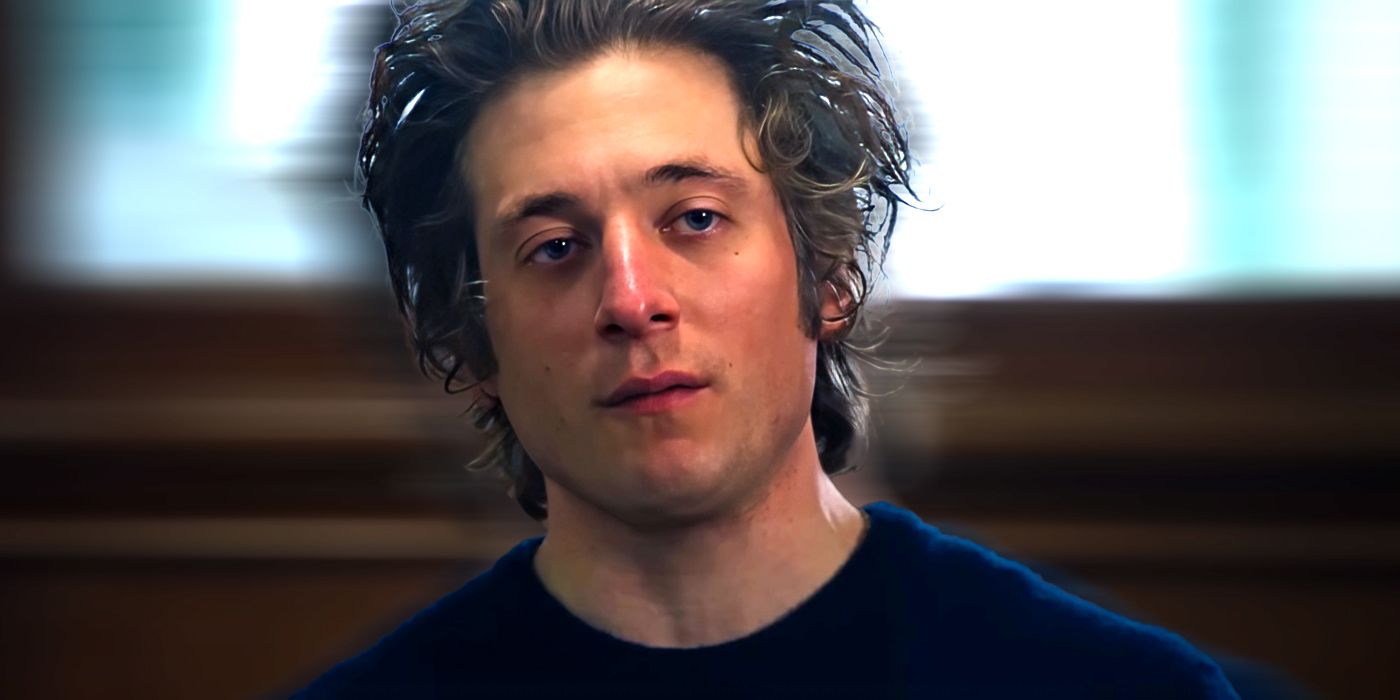 Jeremy Allen White as Carmy looking distraught in The Bear