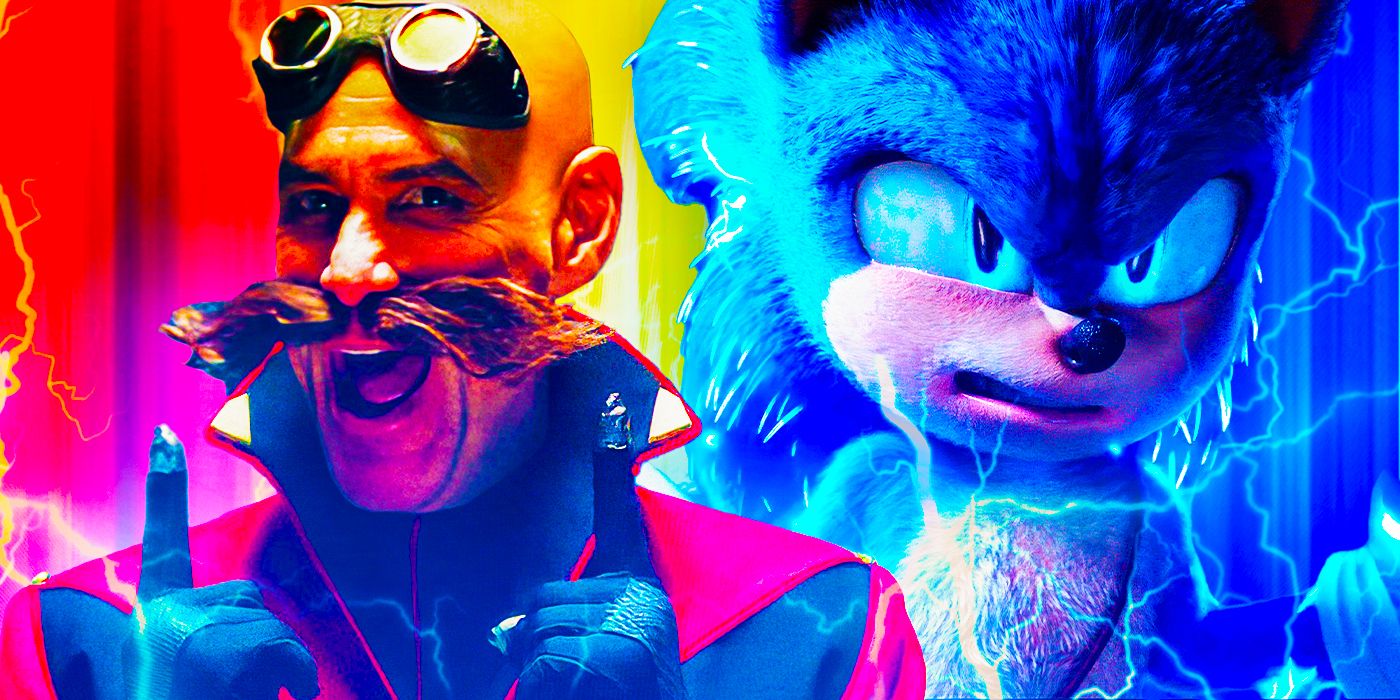 A custom image of Jim Carrey as Dr. Robotnik and Sonic