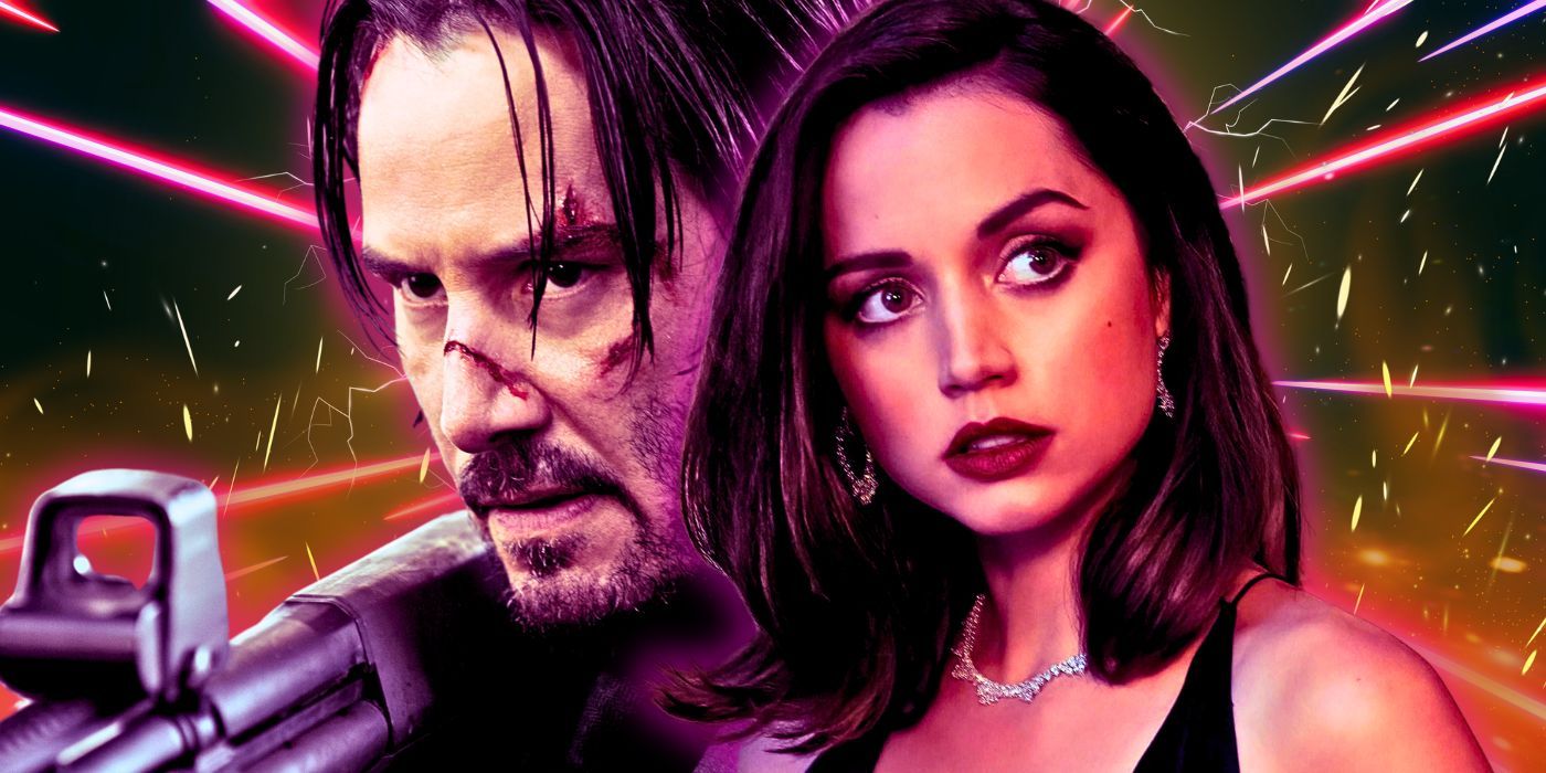 Keanu Reeves as John Wick and Ana de Armas from No Time To Die