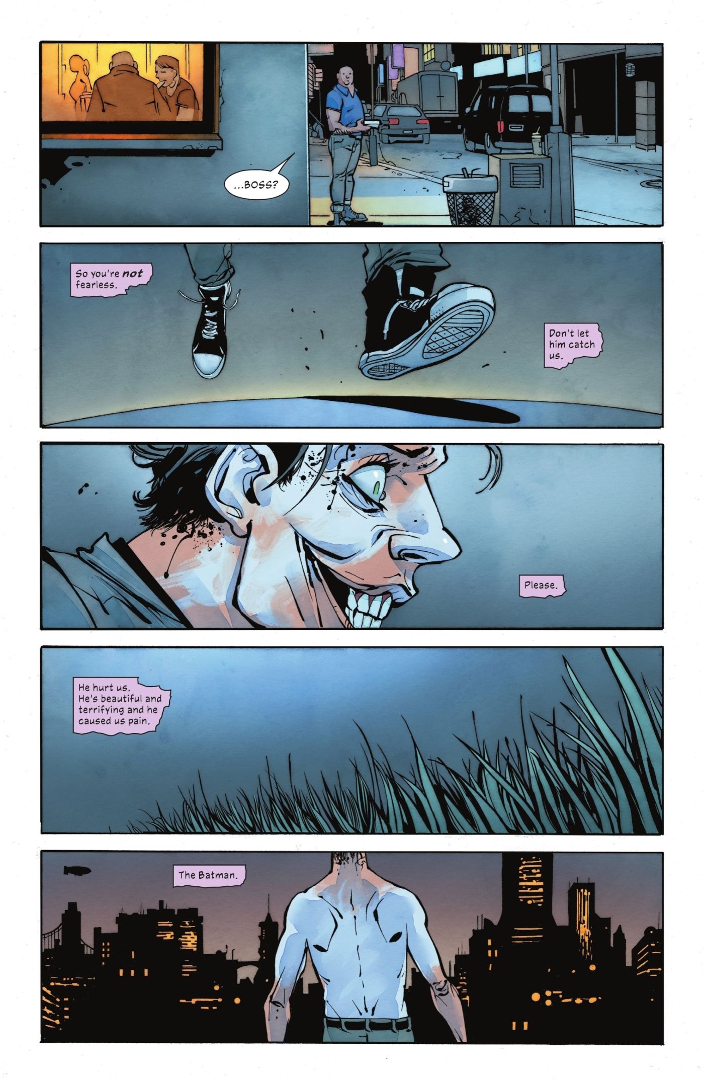Comic book panels: Joker Admits That He's Afraid Of Batman