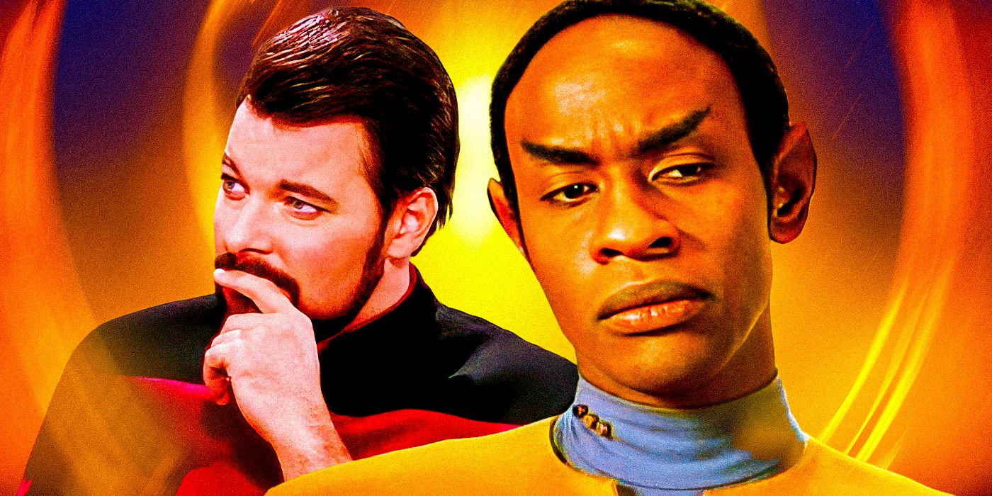 Jonathan Frakes as Commander William T Riker and Tim Russ as Lieutenant Commander Tuvok