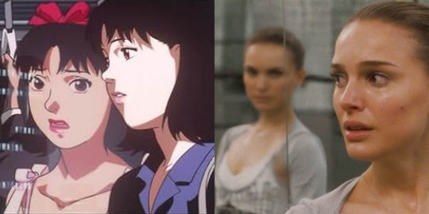 Junko Iwao como Mima Kirigoe em Perfect Blue e Natalie Portman como Nina Sayers em Black Swan.