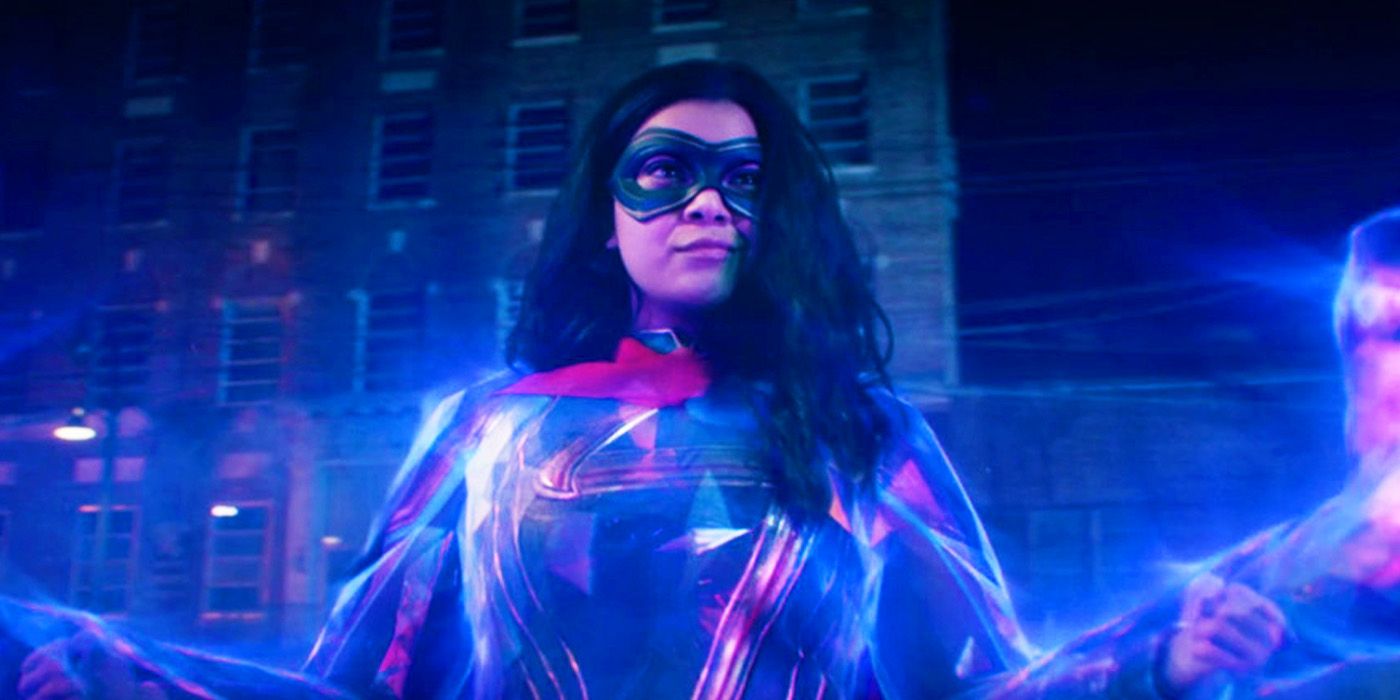 Kamala Khan using embiggen power in Ms. Marvel