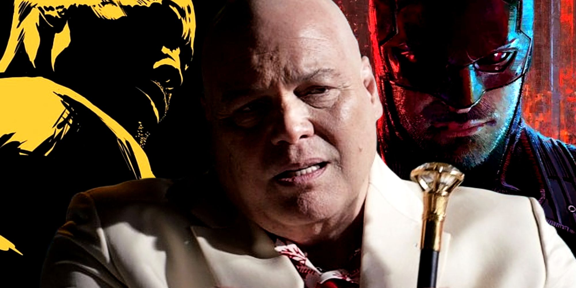 Kingpin with Daredevil and Luke Cage in Marvel Netflix Shows and the MCU