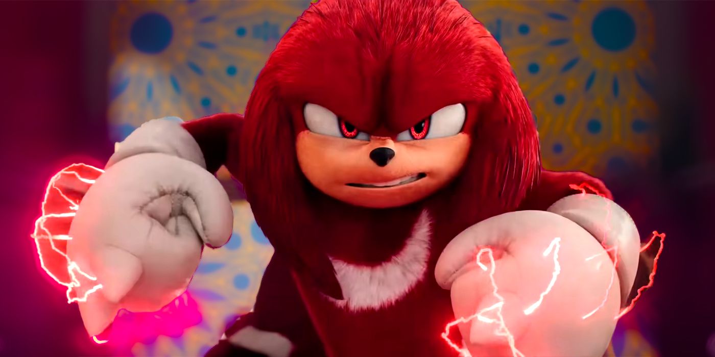 Knuckles getting ready to fight in the Knuckles trailer