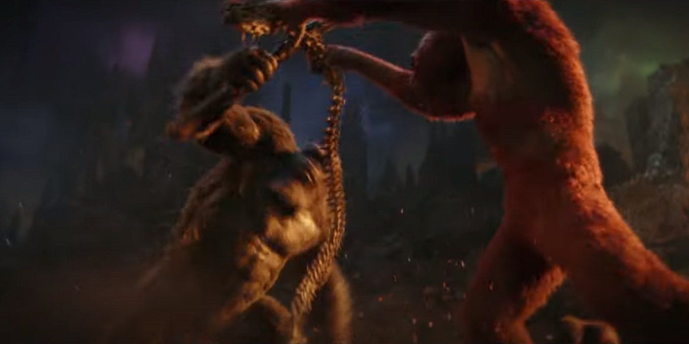 Kong and Skar King fight in Godzilla x Kong