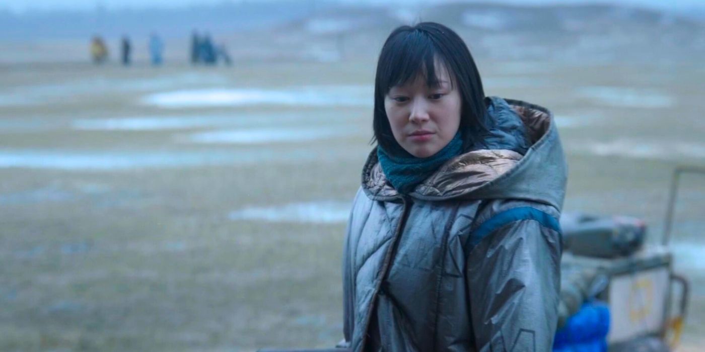 Kwan Ha (Yerin Ha) luciendo triste en Aleria en la temporada 2 de Halo