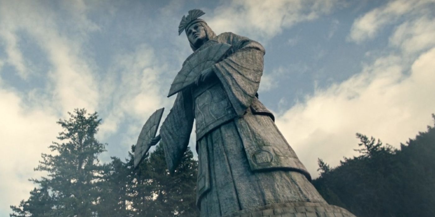 Avatar Kyoshi's statue in Netflix's Avatar: The Last Airbender