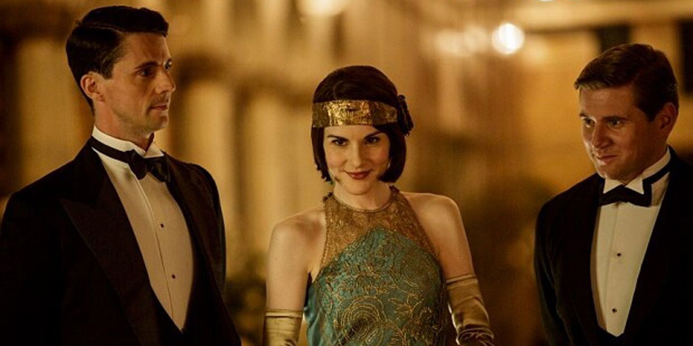 Lady Mary Crawley with Henry at a party on Downton Abbey