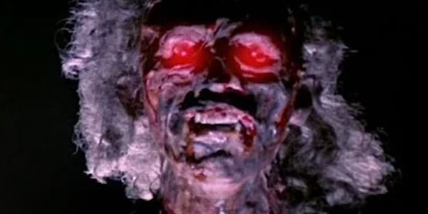 Screenshot of a zombie in Lady Terminator (1989) Directed by H. Tjut Djalil