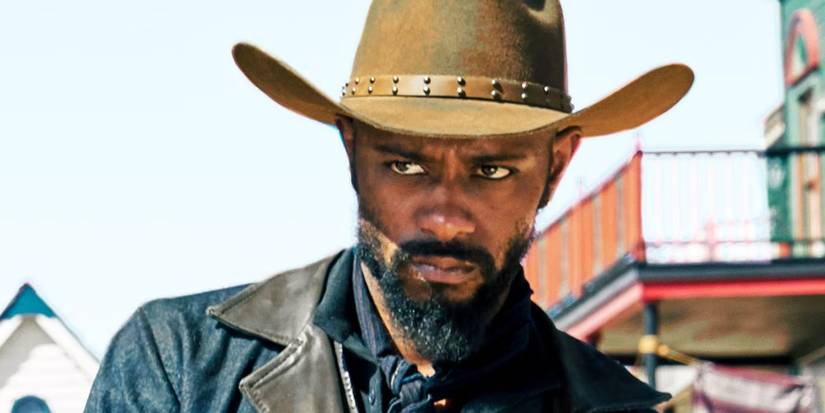 Lakeith Stanfield glares as Cherokee Bill in a scene from The Harder They Fall.