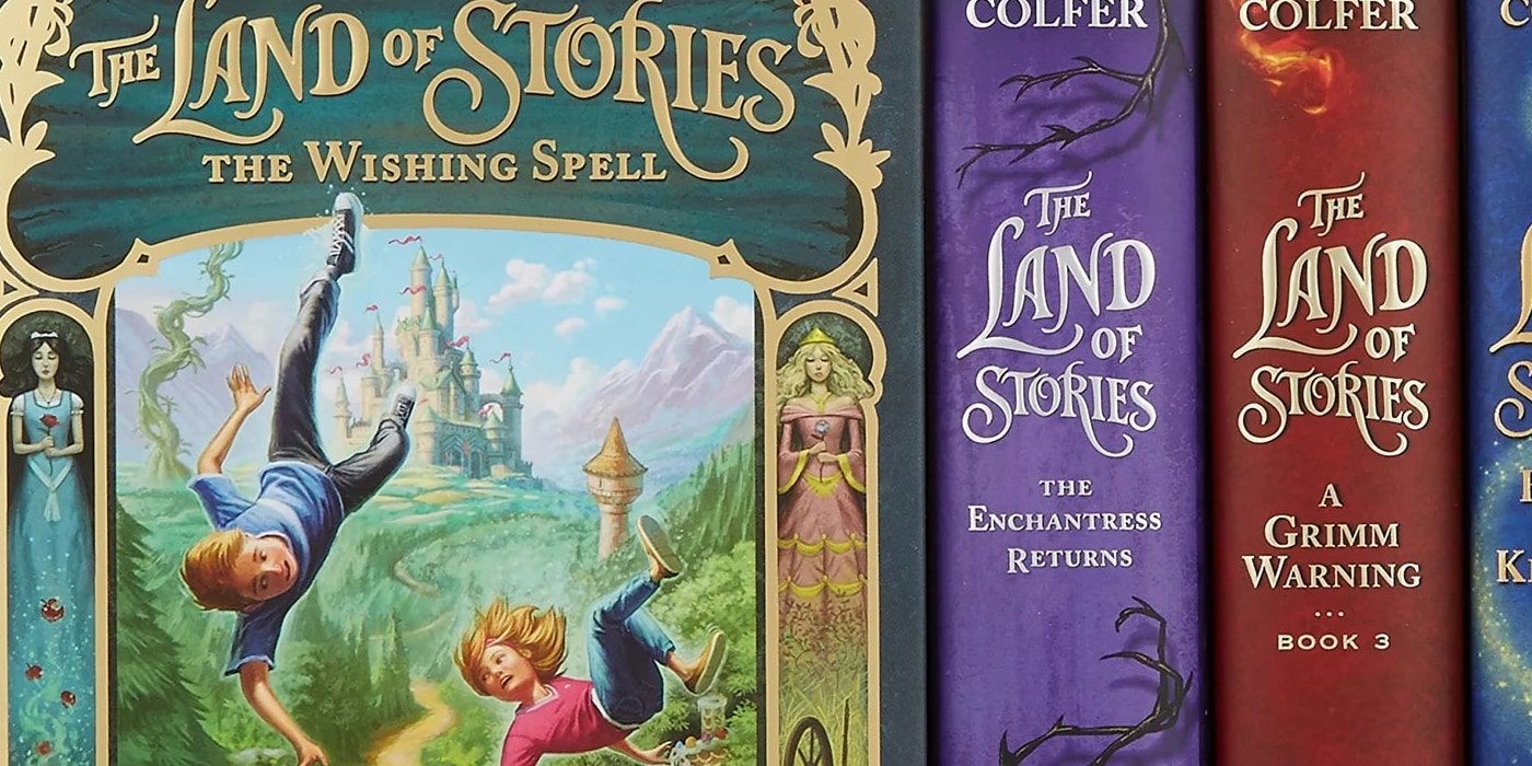 Three book covers from Chris Colfer's Land of Stories series.