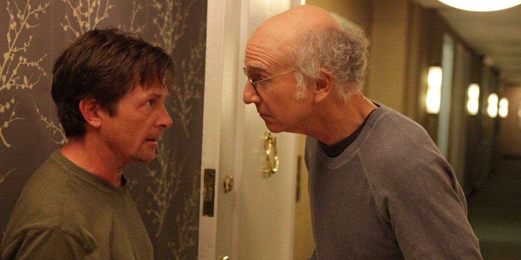 Larry talks to Michael J Fox in Curb Your Enthusiasm