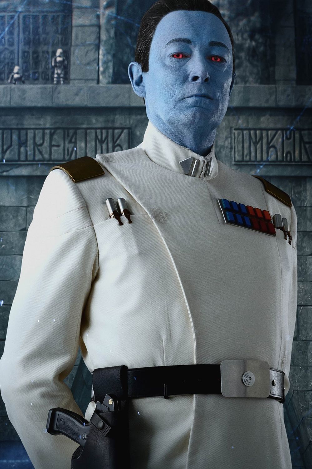 Lars Mikkelsen as Grand Admiral Thrawn in Ahsoka Textless Poster